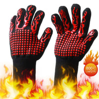 Silicone Heat Resistant Gloves BBQ Fireplace 1472 Degrees